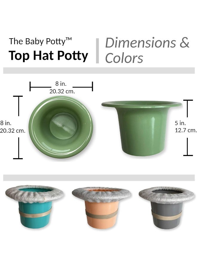 Tiny Undies Top Hat Potty for Newborn Infant Potty Training | Elimination Communication | Includes 100% Cotton Undyed Fleece Cozy | Anti-Slip Rubber Band | for EC Baby Potty Training (Peach) - Image 4
